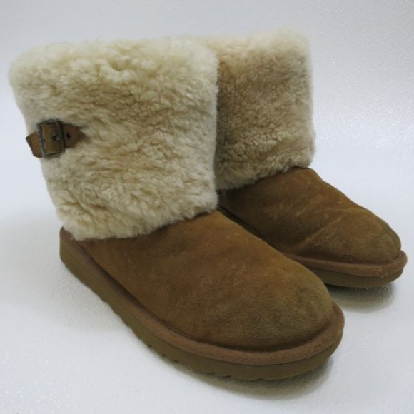 UGG Australia Ellie Insulated Leather Warm Boots Shoes sz 6 - Picture 1 of 6
